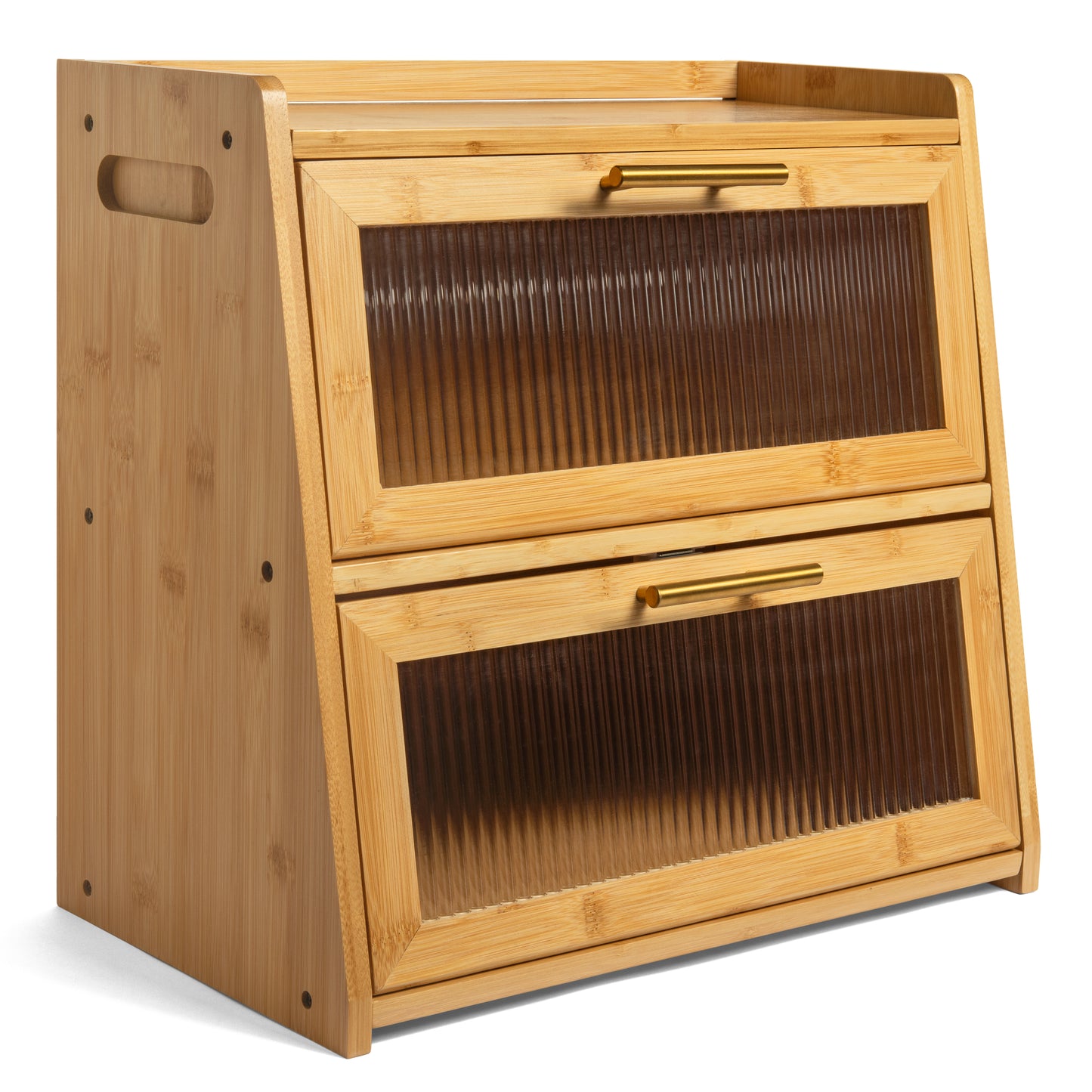 Bamboo Bread Box for Kitchen Countertop, Large Dual-Layer Breadbox Provides Double the Bread Storage Space