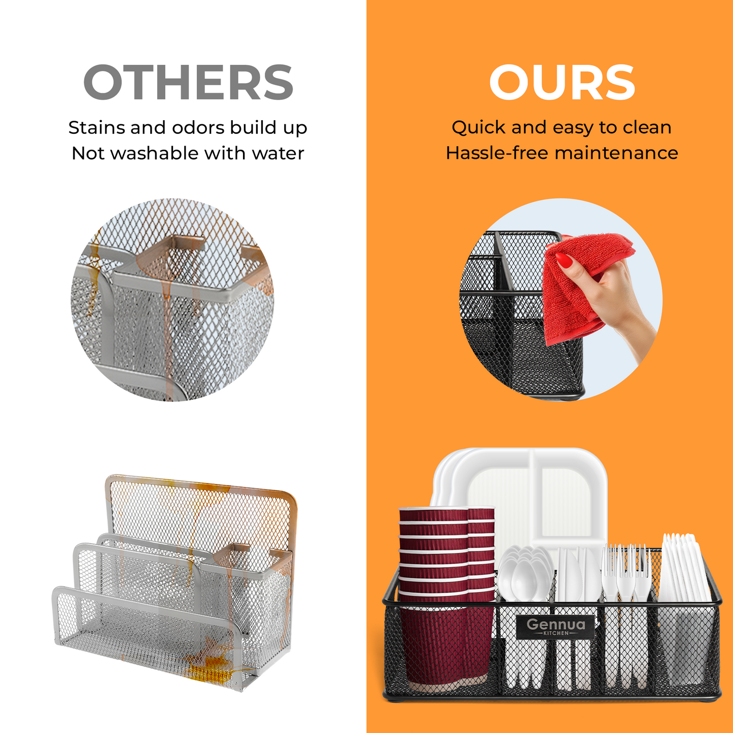 Paper Plate Organizer for Cabinet, Counter, Picnics, Parties & More