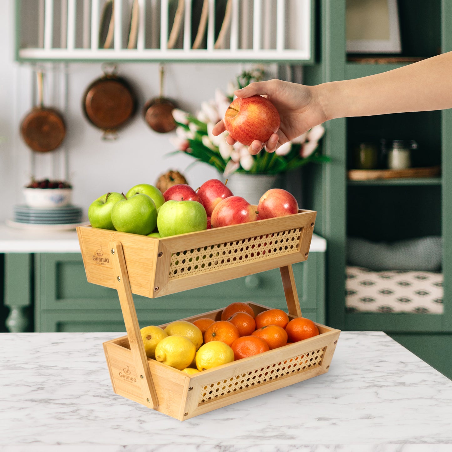 Bamboo Fruit Basket for Kitchen Counter